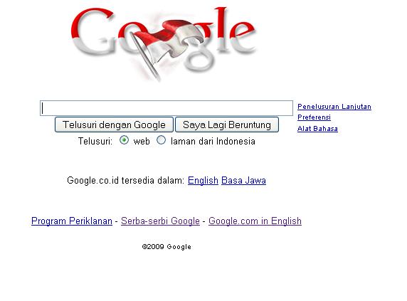Google pun menyambut HUT RI dengan nuansa Merah Putih, bagaimana situs Anda?